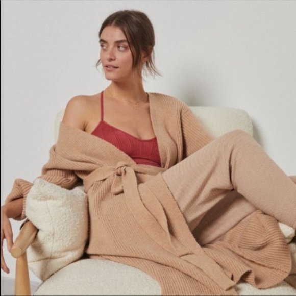 Anthropologie Sweaters - Anthropologie Amadi Alma Beige Cozy Duster Cardigan Size Medium New